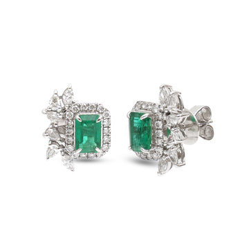 JPERG-3939/10860 Diamond Emerald Earring | 18K