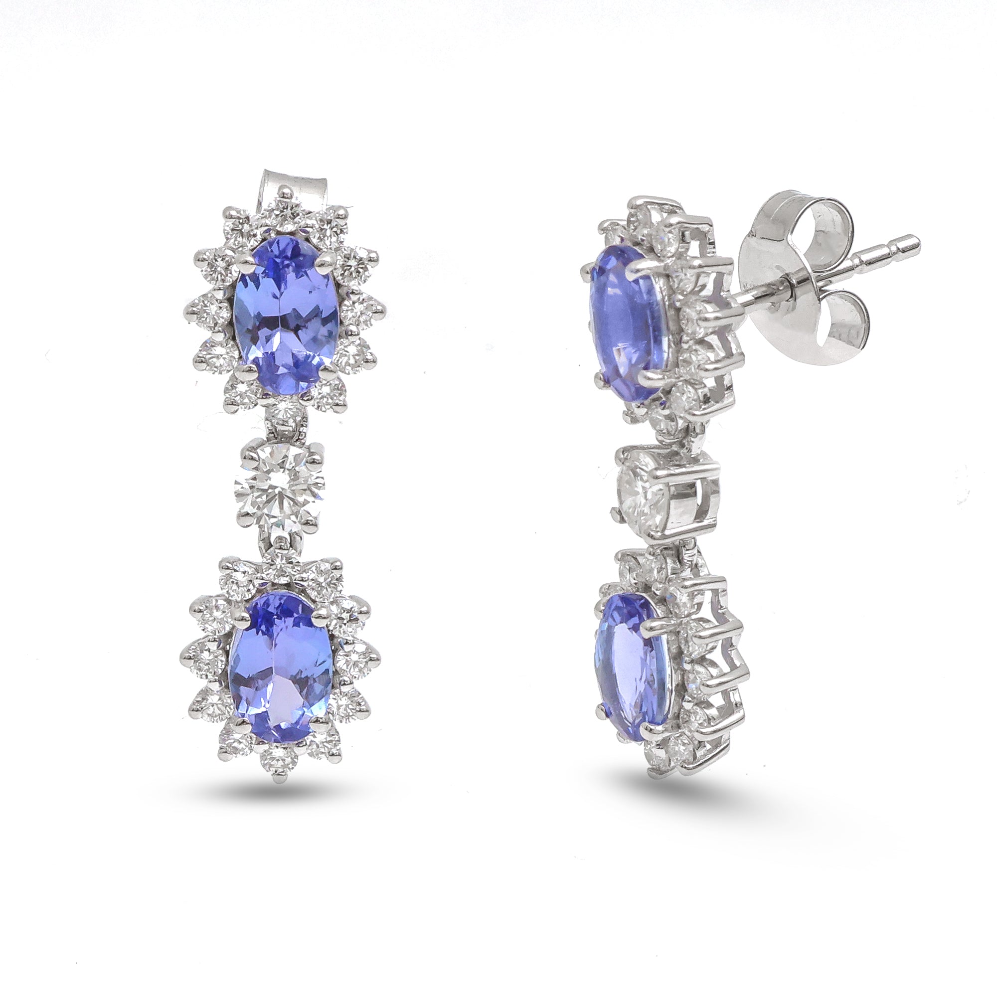 JPERG-3940/10882 Tanzanite Diamond Earring | 18K