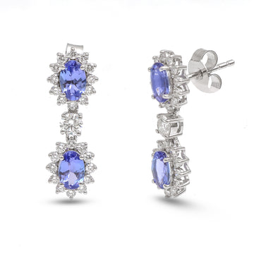 JPERG-3940/10882 Tanzanite Diamond Earring | 18K