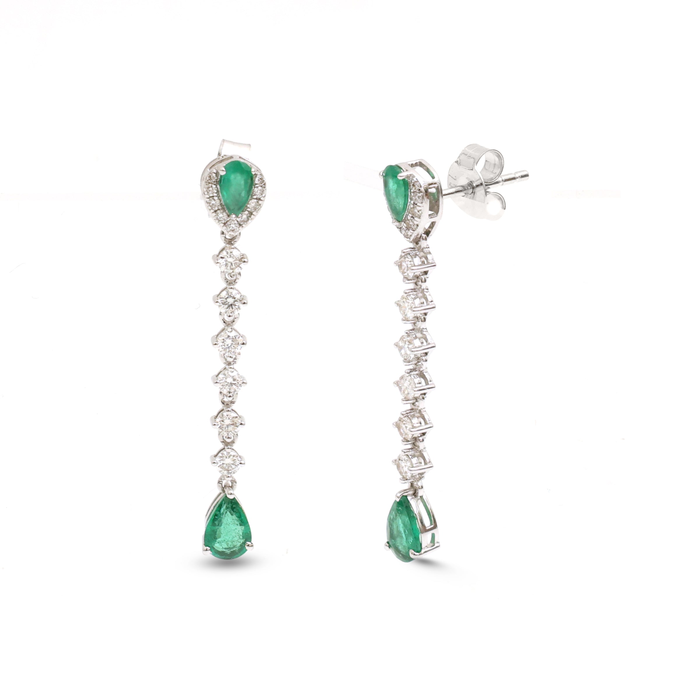 JPERG-3941/10883 Emerald Diamond Earring | 18K