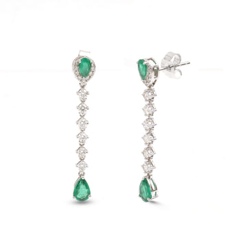 JPERG-3941/10883 Emerald Diamond Earring | 18K