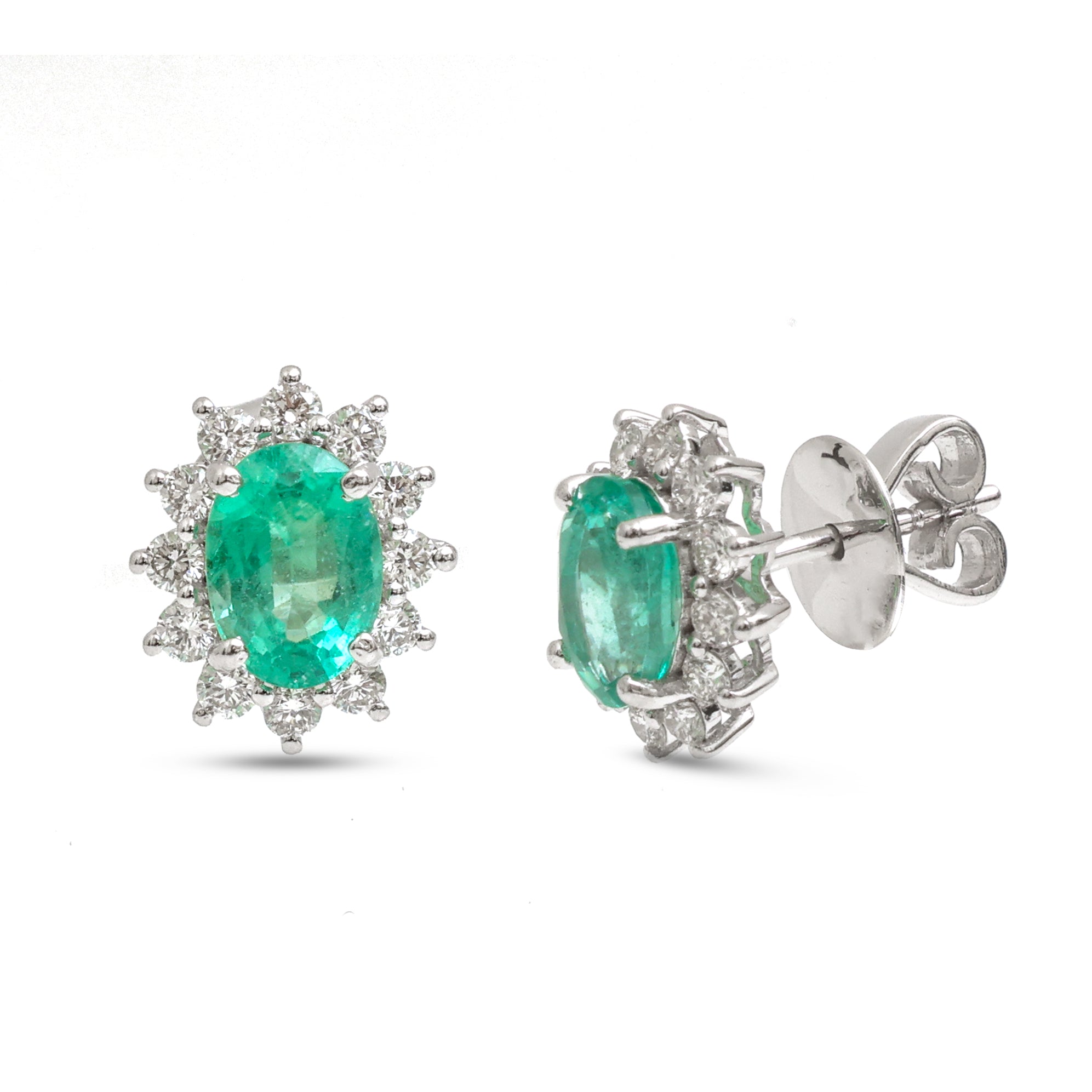 JPERG-3946/10888 Emerald Diamond Earring | 18K