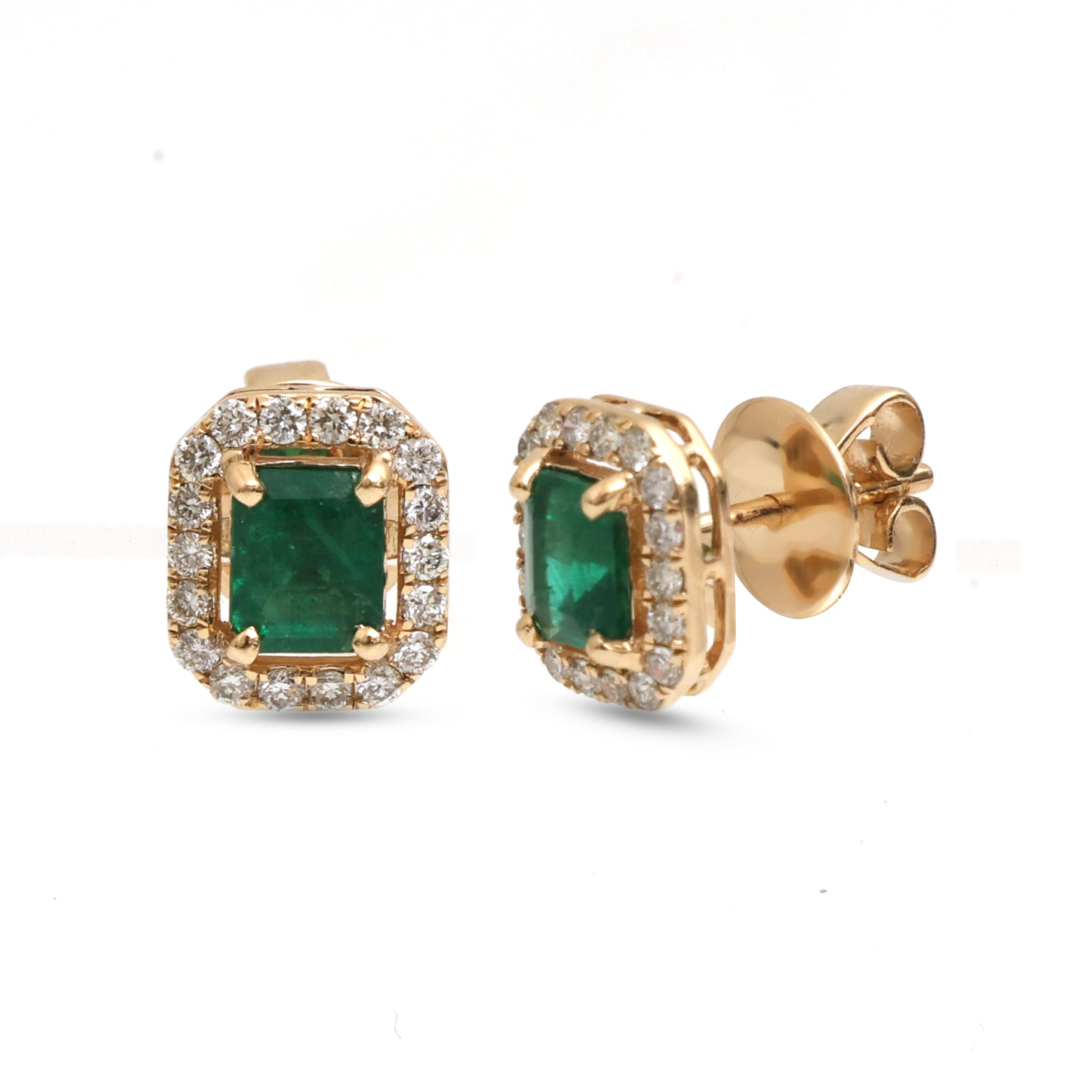 JPERG-3954/10896 Emerald Diamond Earring | 14K