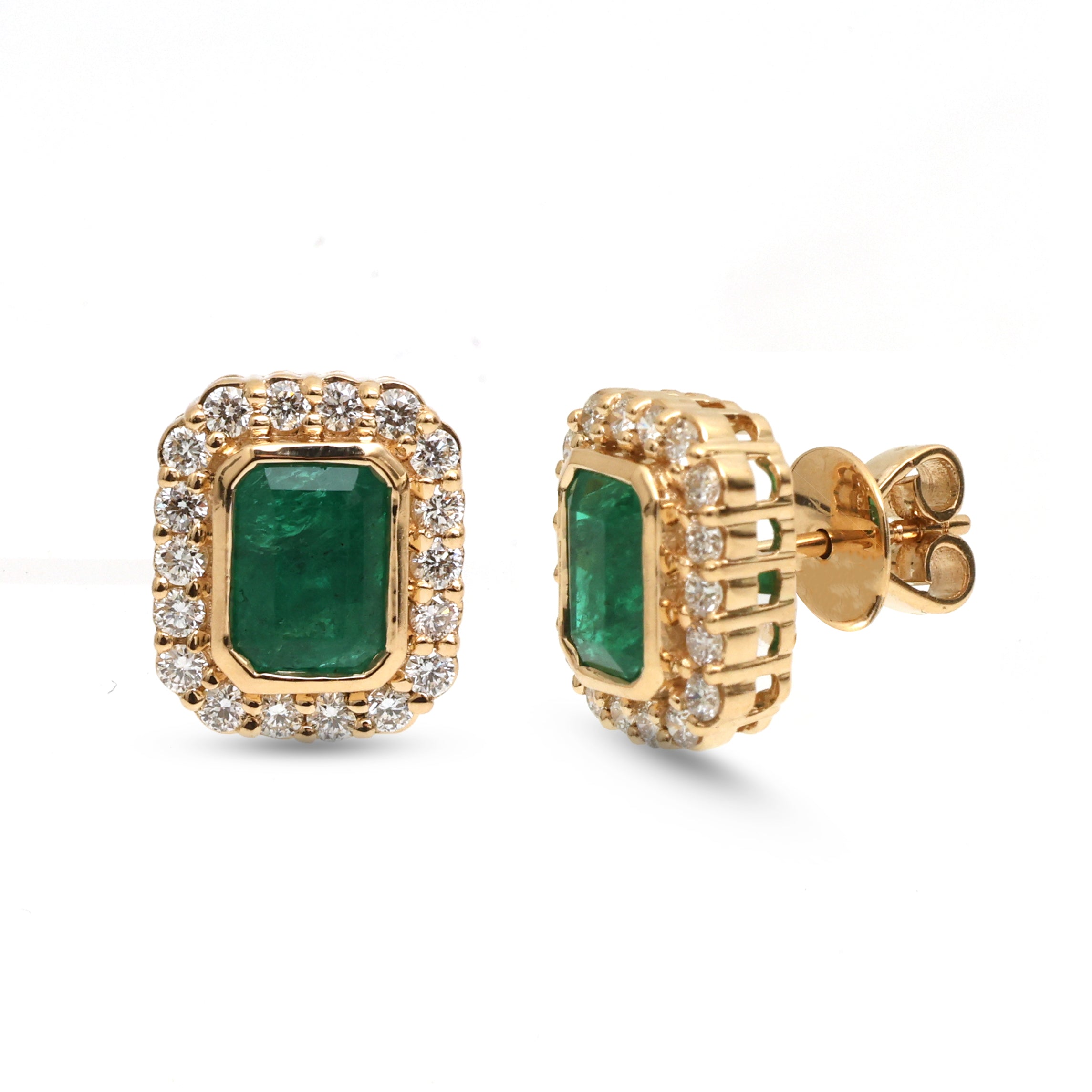 JPERG-3967/10916 Emerald Diamond Earring | 18K