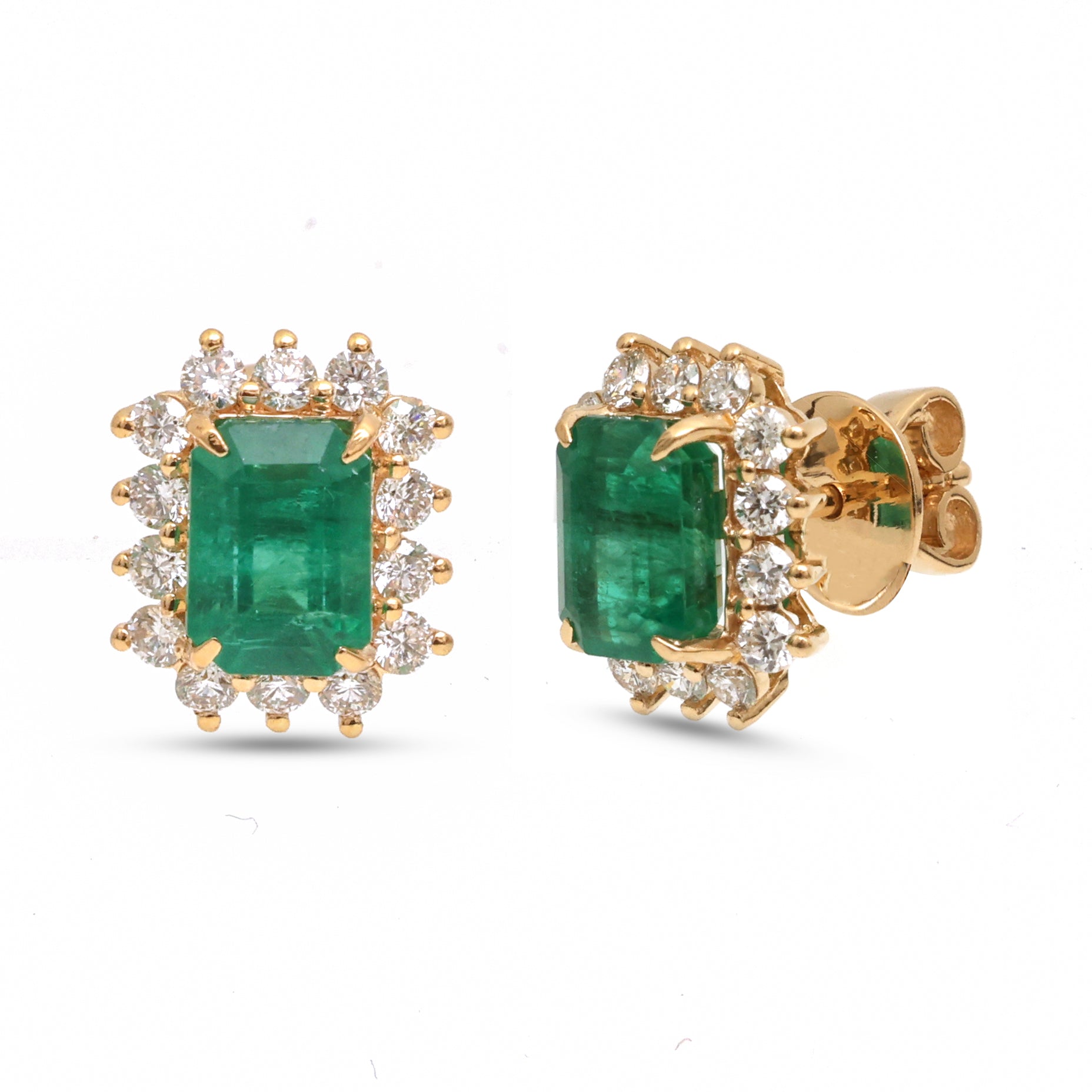 JPERG-3970/10919 Emerald Diamond Earring | 18K