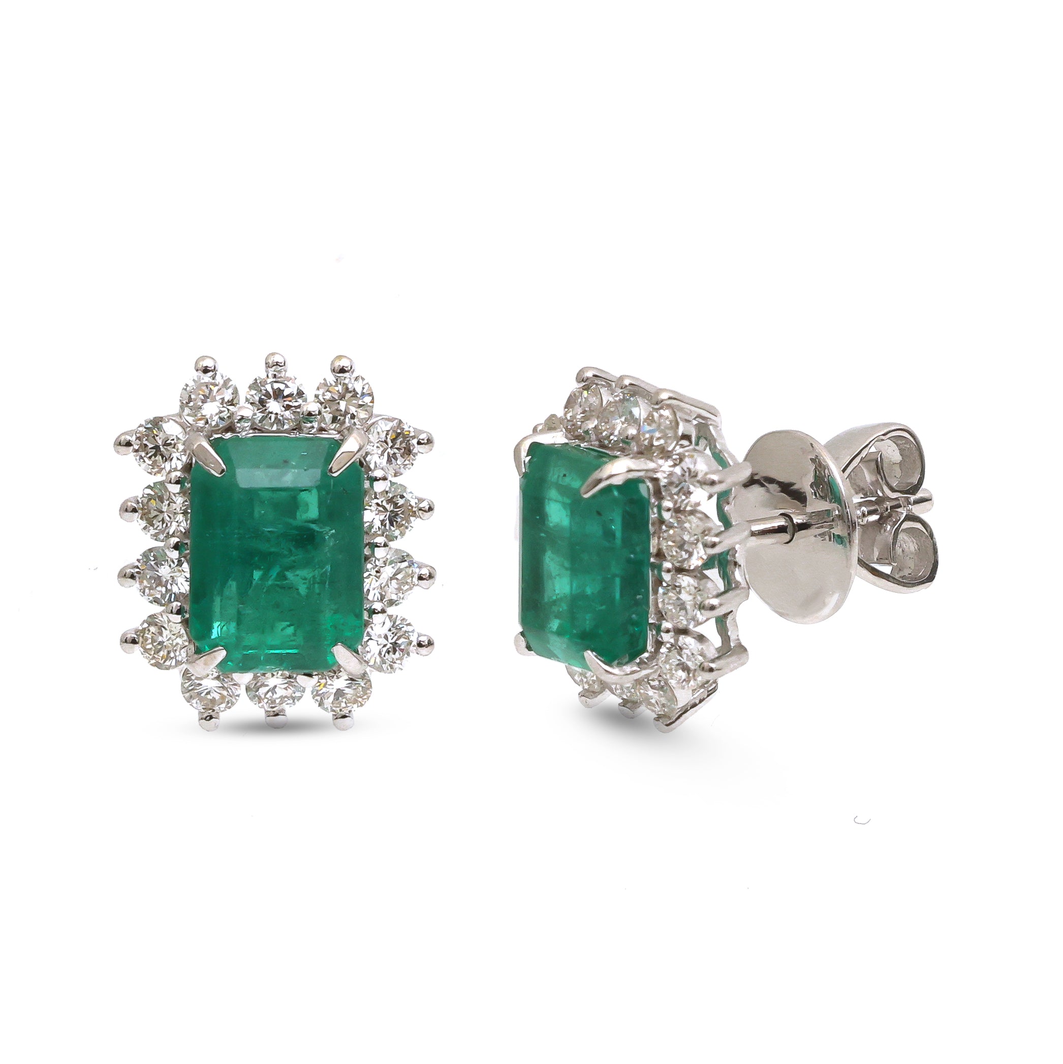 JPERG-3971/10920 Emerald Diamond Earring | 18K