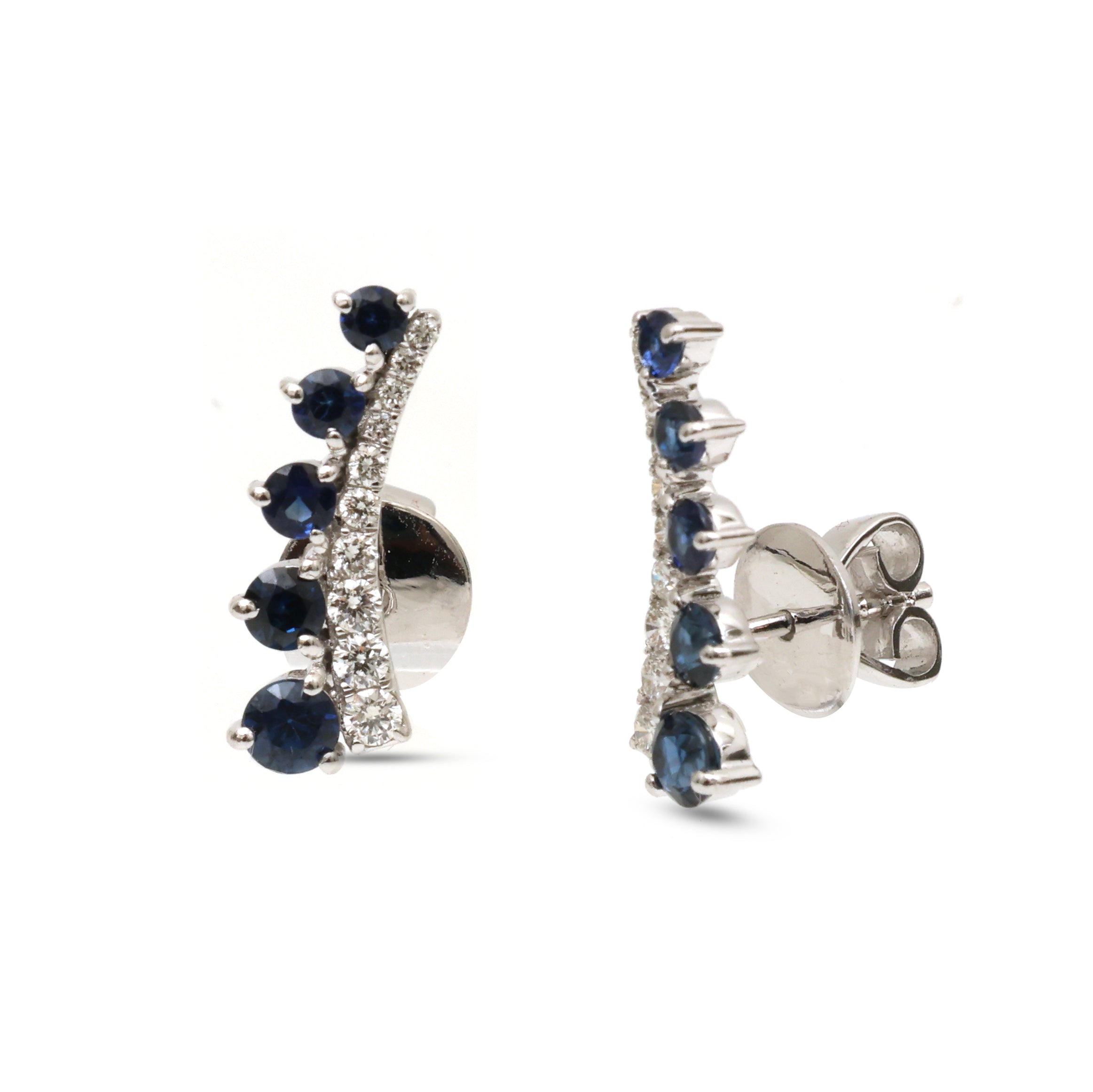 JPERG-3982/10931 Blue Sapphire Diamond Earring | 18K