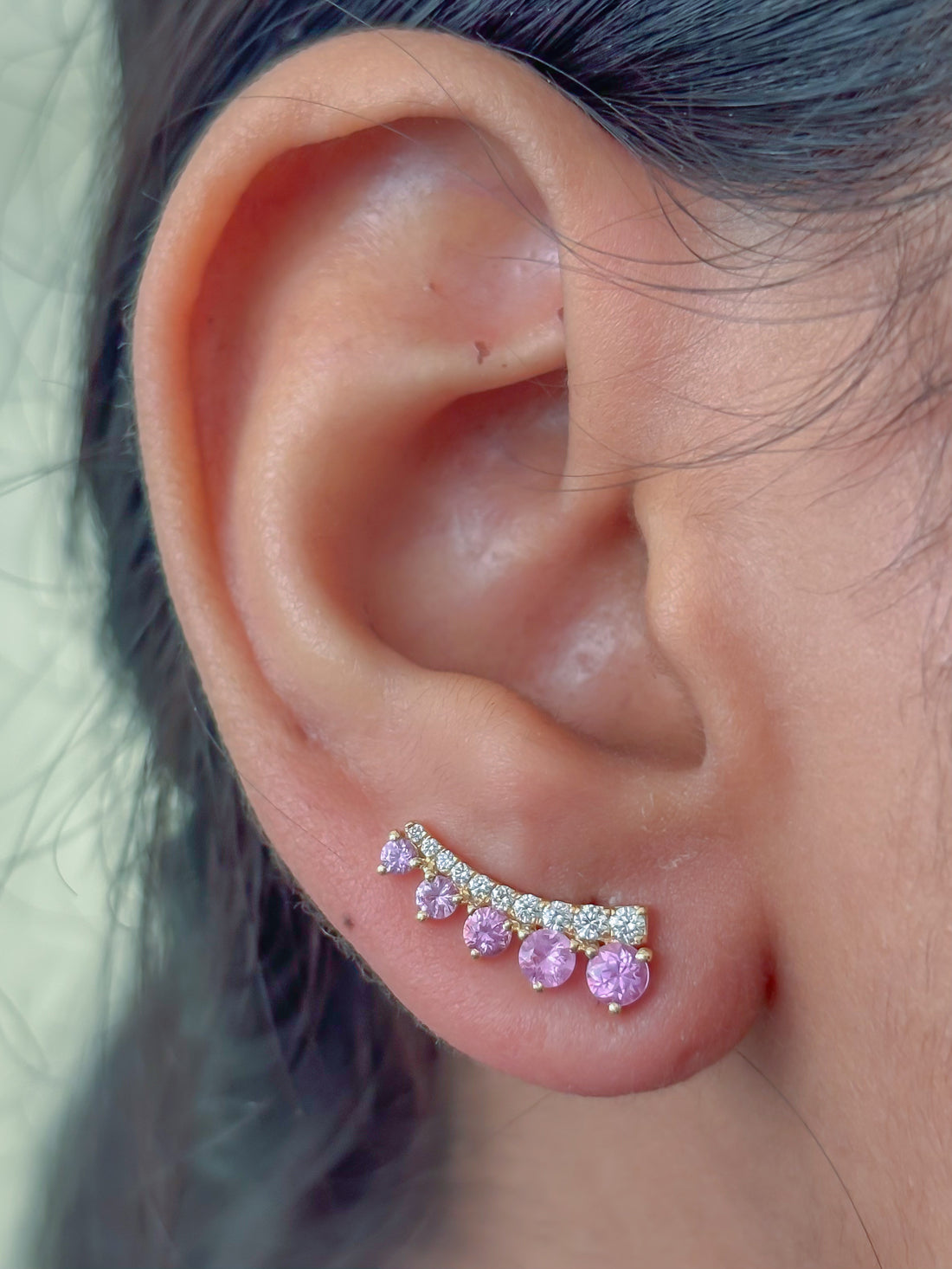 JPERG-3988/10958 Pink Sapphire Diamond Earring | 18K