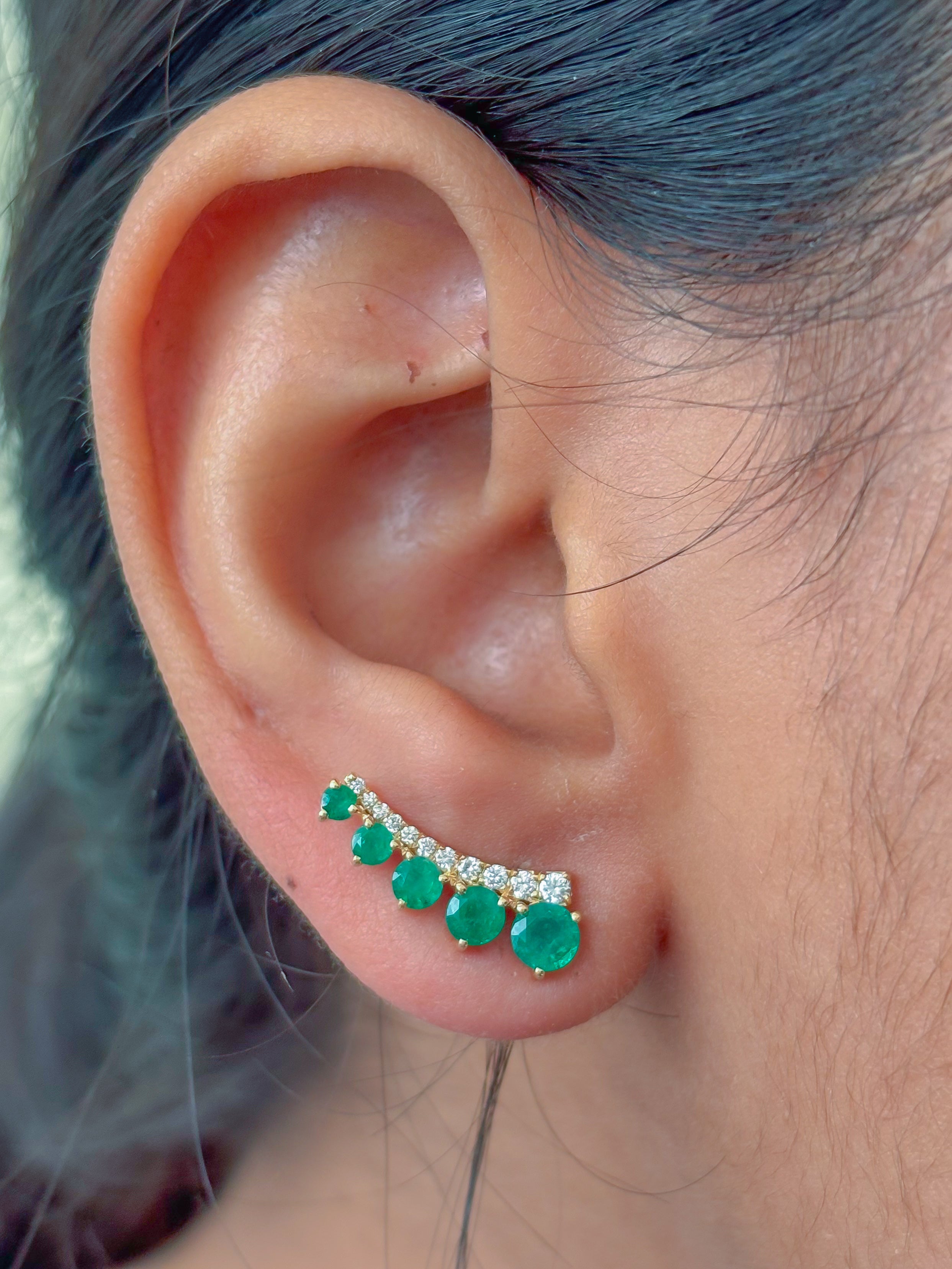 JPERG-3992/10962 Emerald Diamond Earring | 18K
