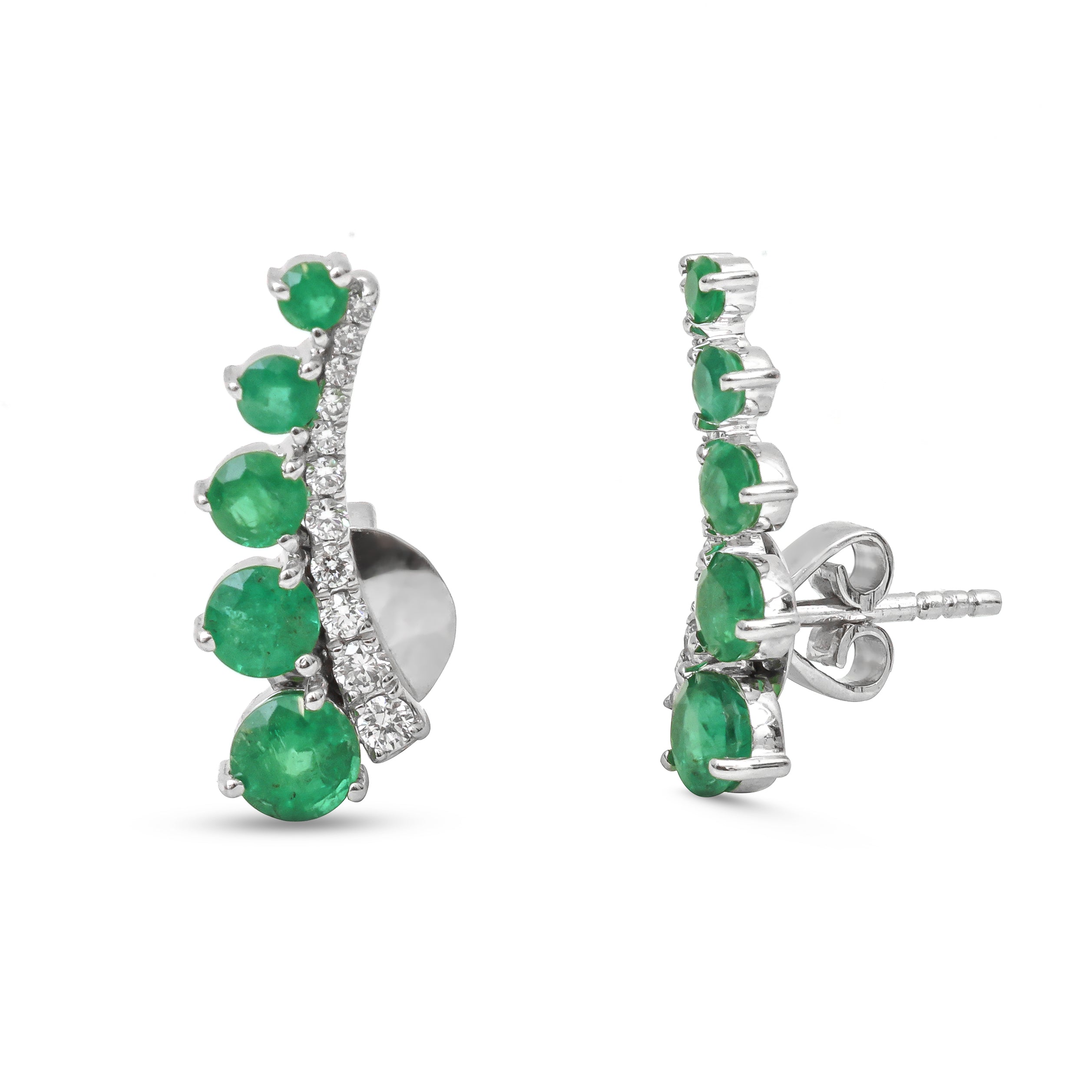 JPERG-3994/10964 Emerald Diamond Earring | 14K