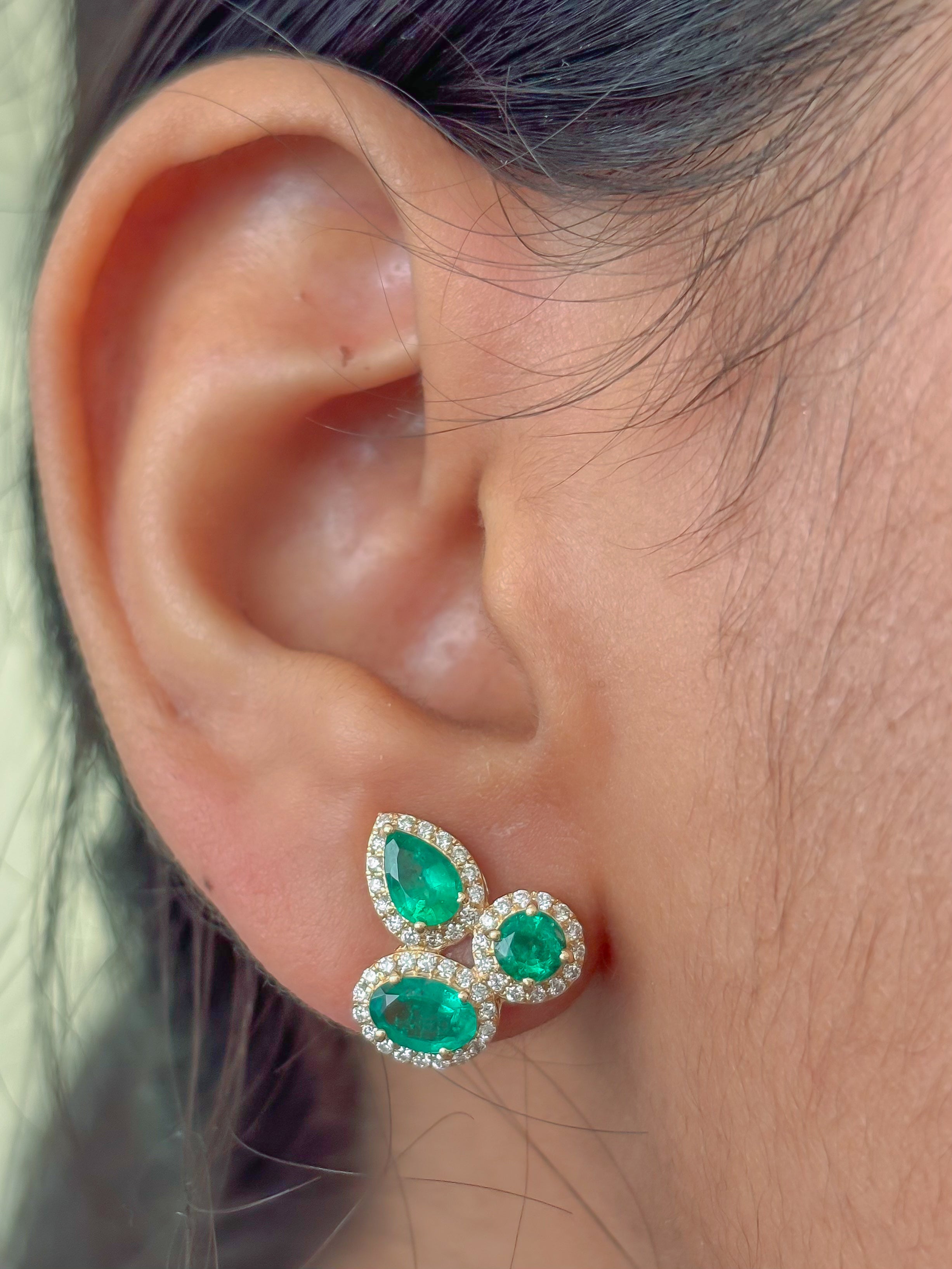 JPERG-4009/10979 Emerald Diamond Earring | 18K