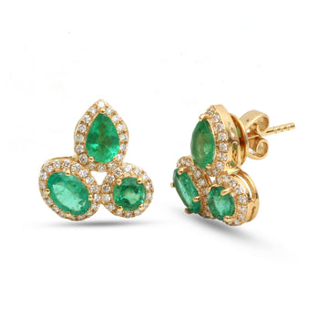 JPERG-4009/10979 Emerald Diamond Earring | 18K