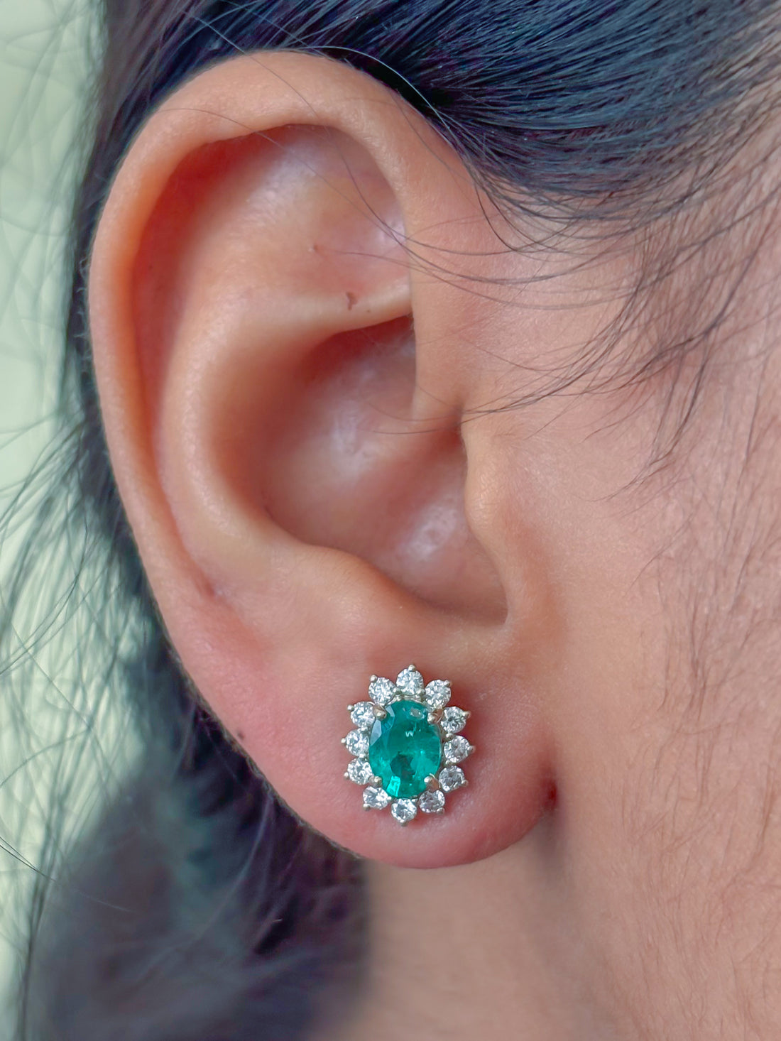 JPERG-4015/10985 Emerald Diamond Earring | 18K