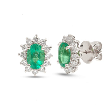 JPERG-4015/10985 Emerald Diamond Earring | 18K