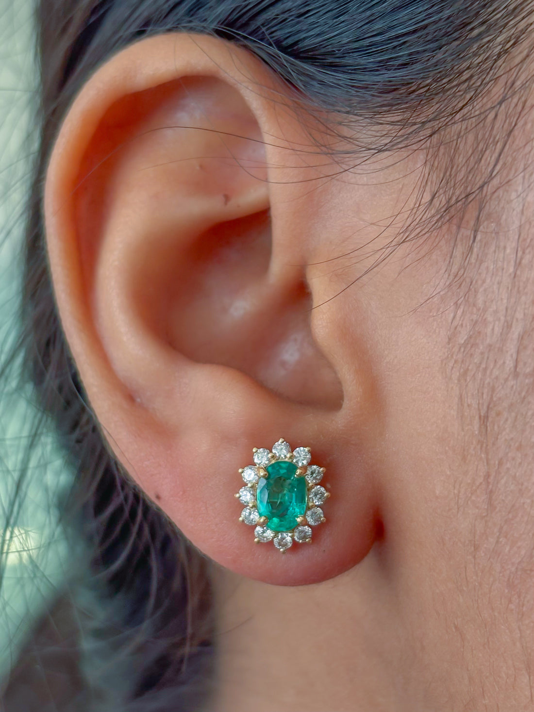 JPERG-4016/10986 Emerald Diamond Earring | 18K