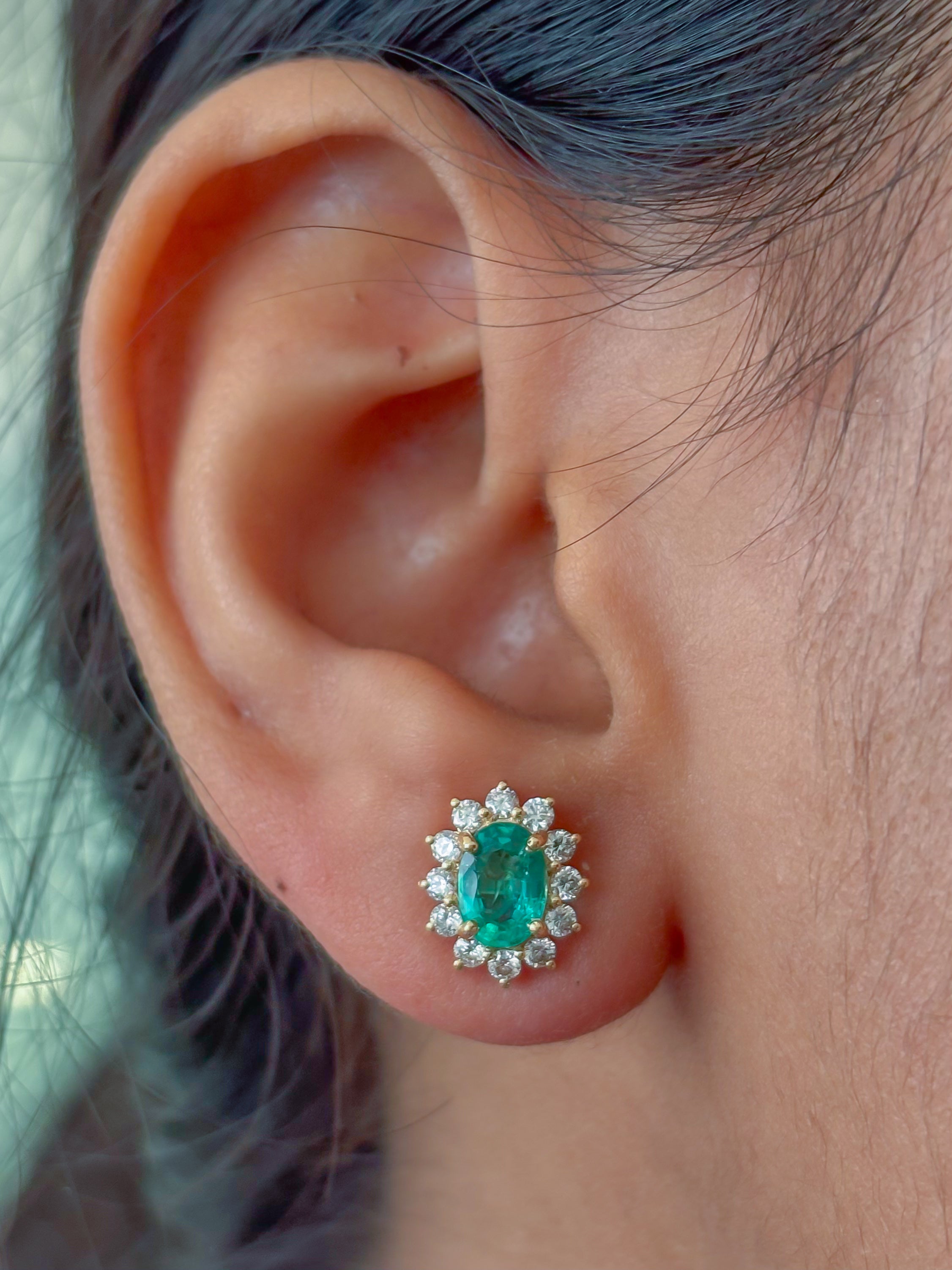 JPERG-4016/10986 Emerald Diamond Earring | 18K
