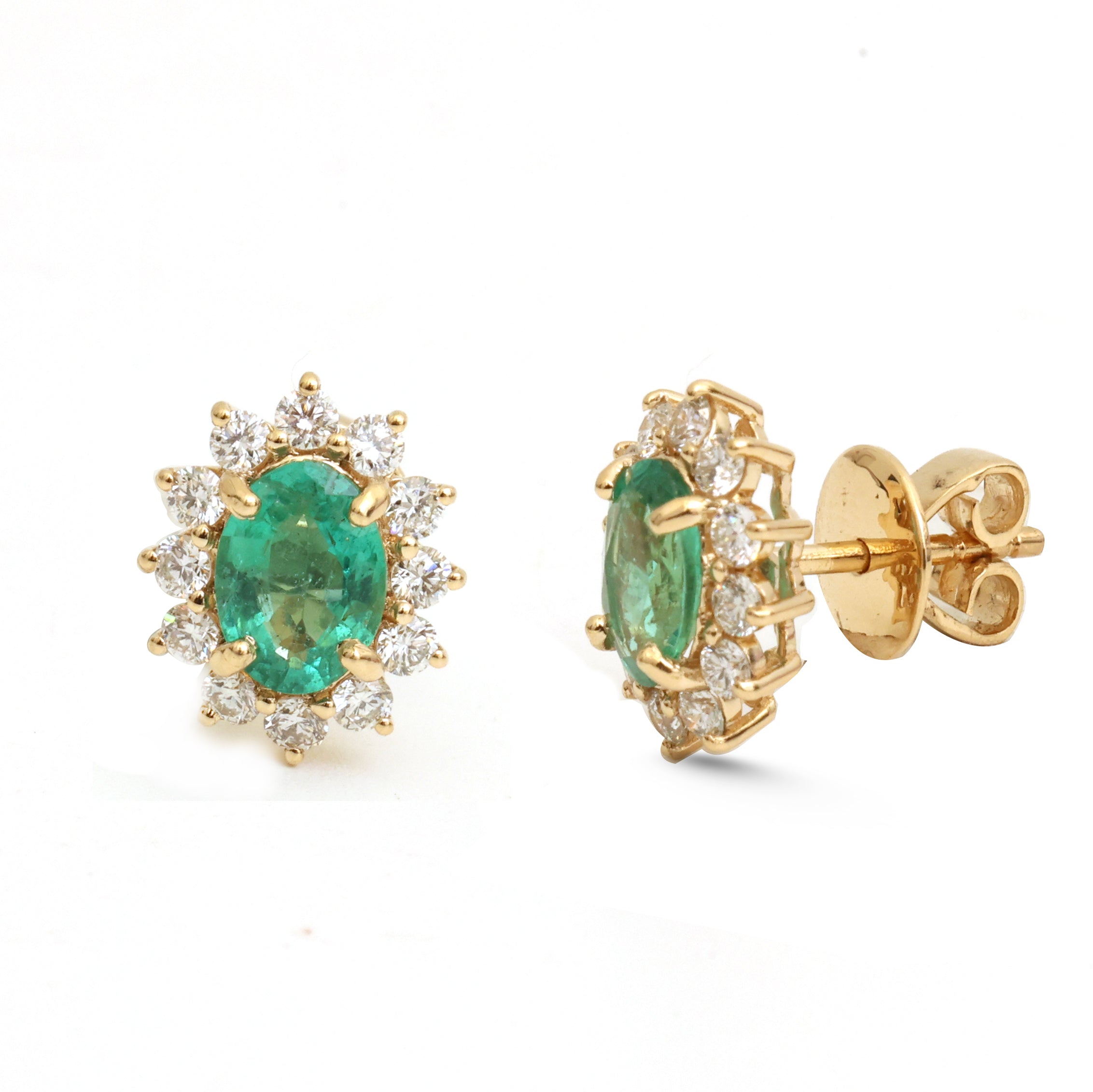 JPERG-4016/10986 Emerald Diamond Earring | 18K