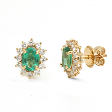 JPERG-4016/10986 Emerald Diamond Earring | 18K