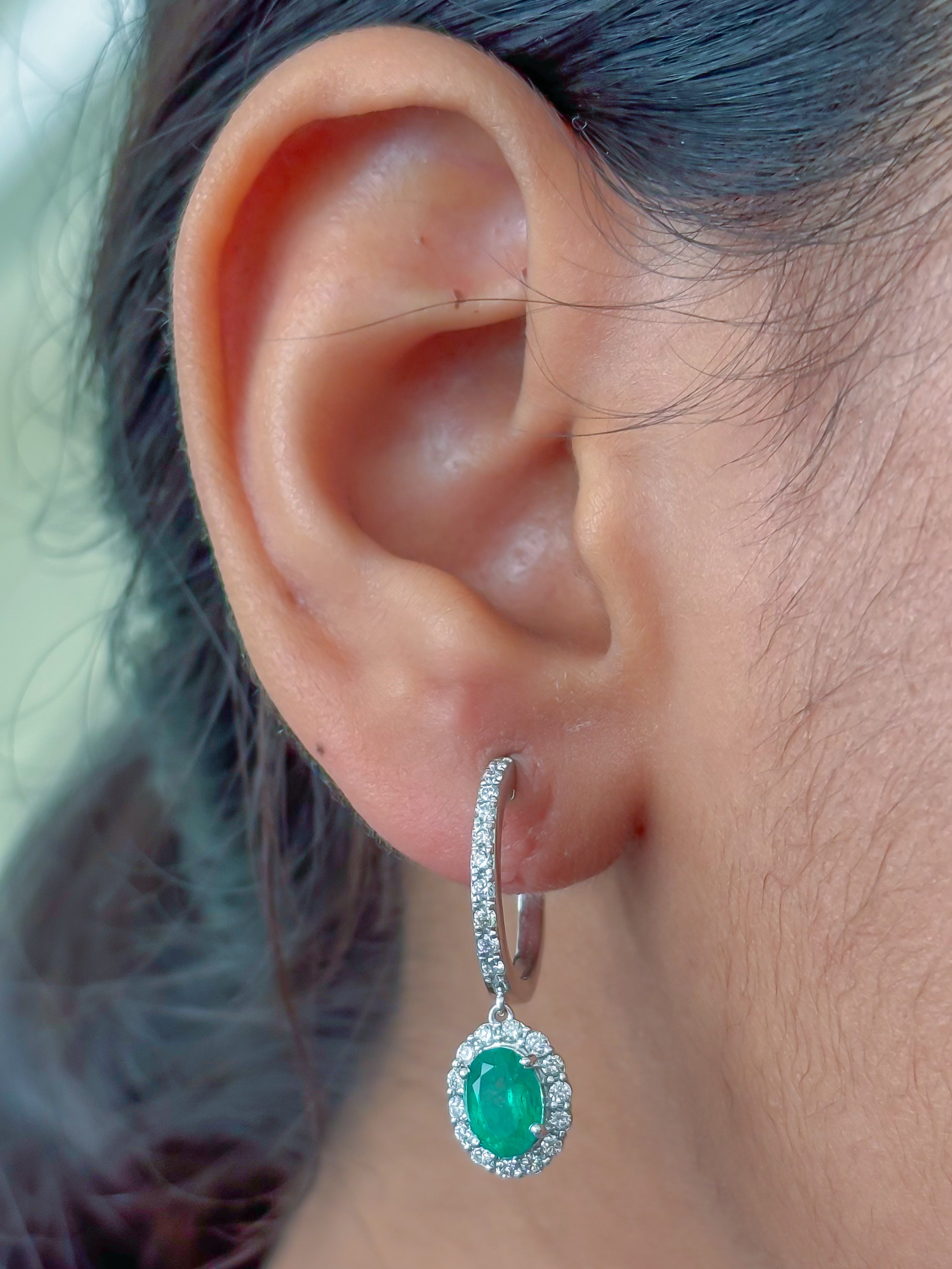 JPERG-4020/11023 Emerald Diamond Earring | 18K