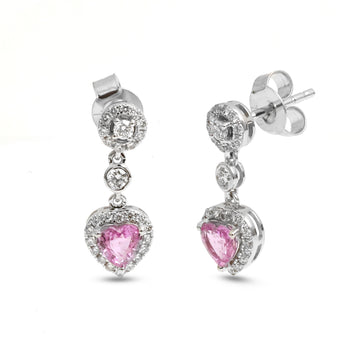 JPERG-4021/11024 Pink Sapphire Diamond Earring | 18K