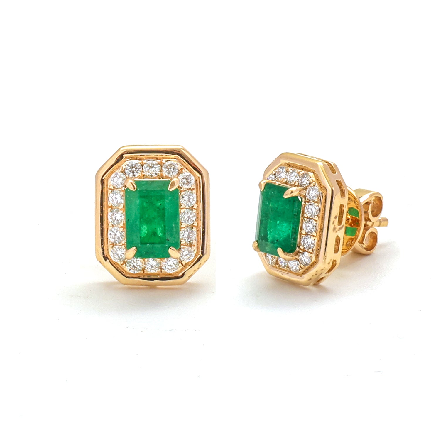 JPERG-4023/11027 Emerald Diamond Earring | 18K