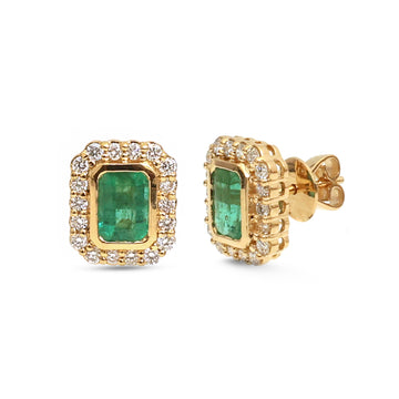 JPERG-4033/11068 Emerald Diamond Earring | 18K