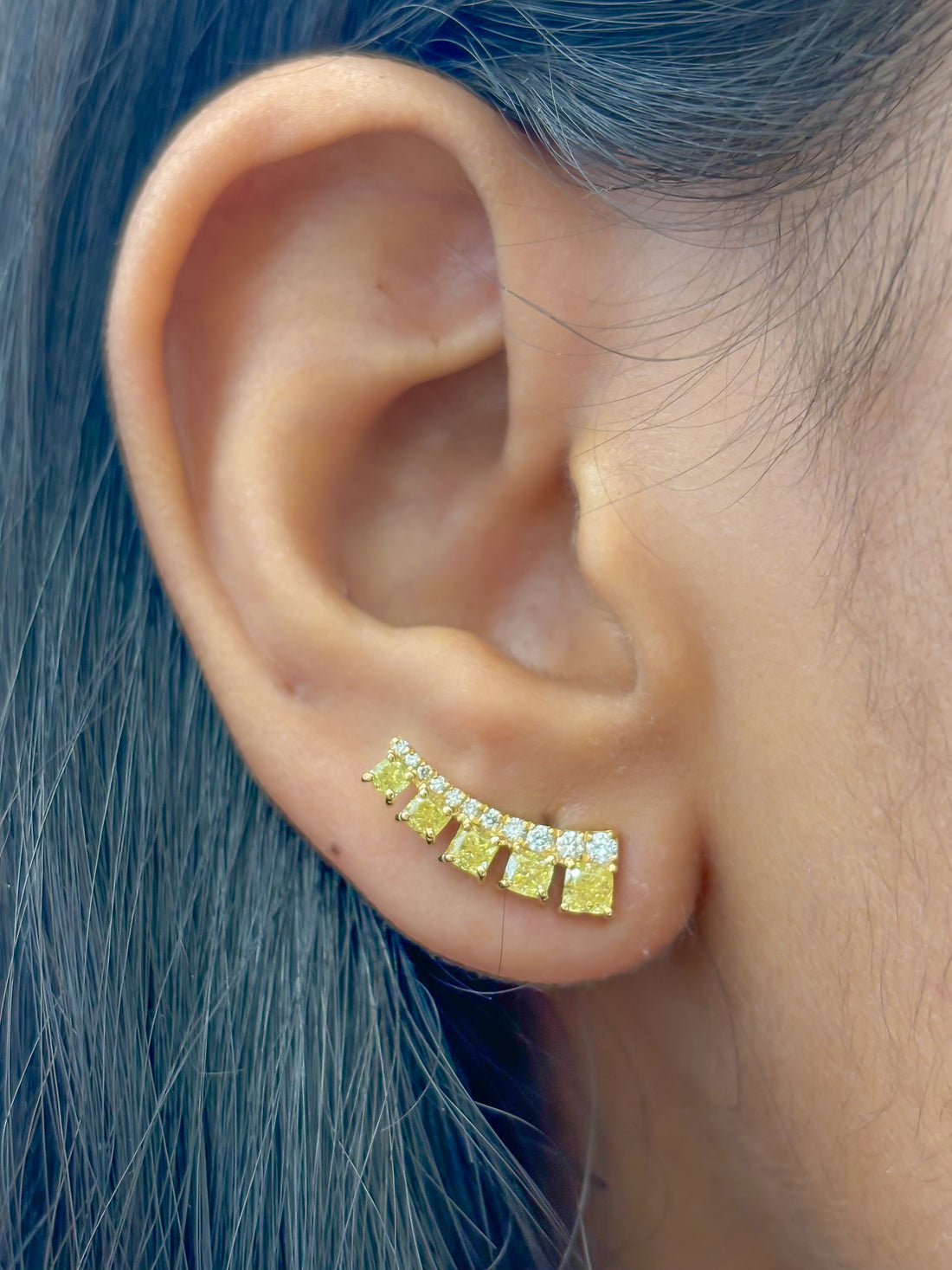 JPERG-4054/11114 Yellow Diamond Diamond Earring | 18K