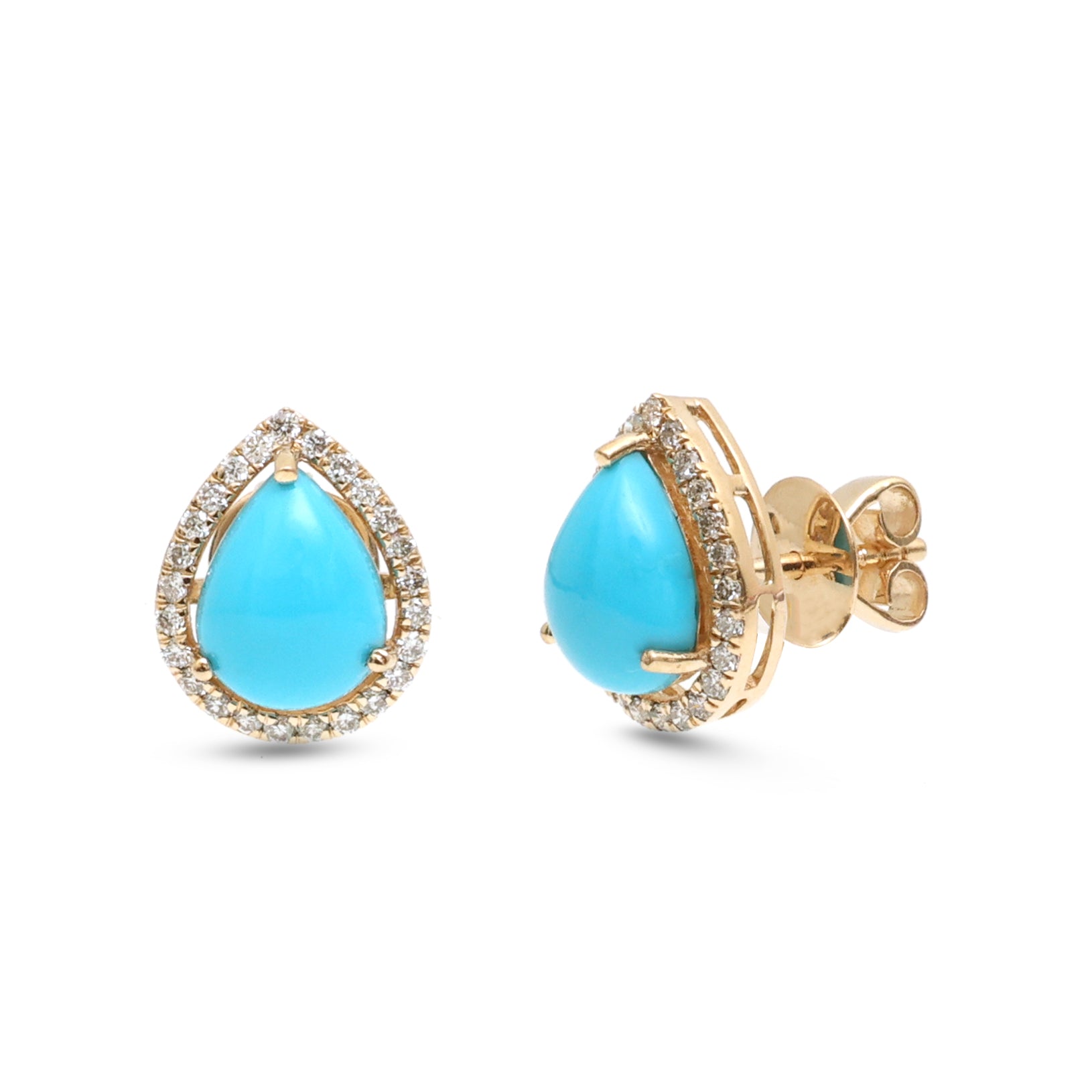 JPERG-4057/11132 Turquoise Diamond Earring | 14K