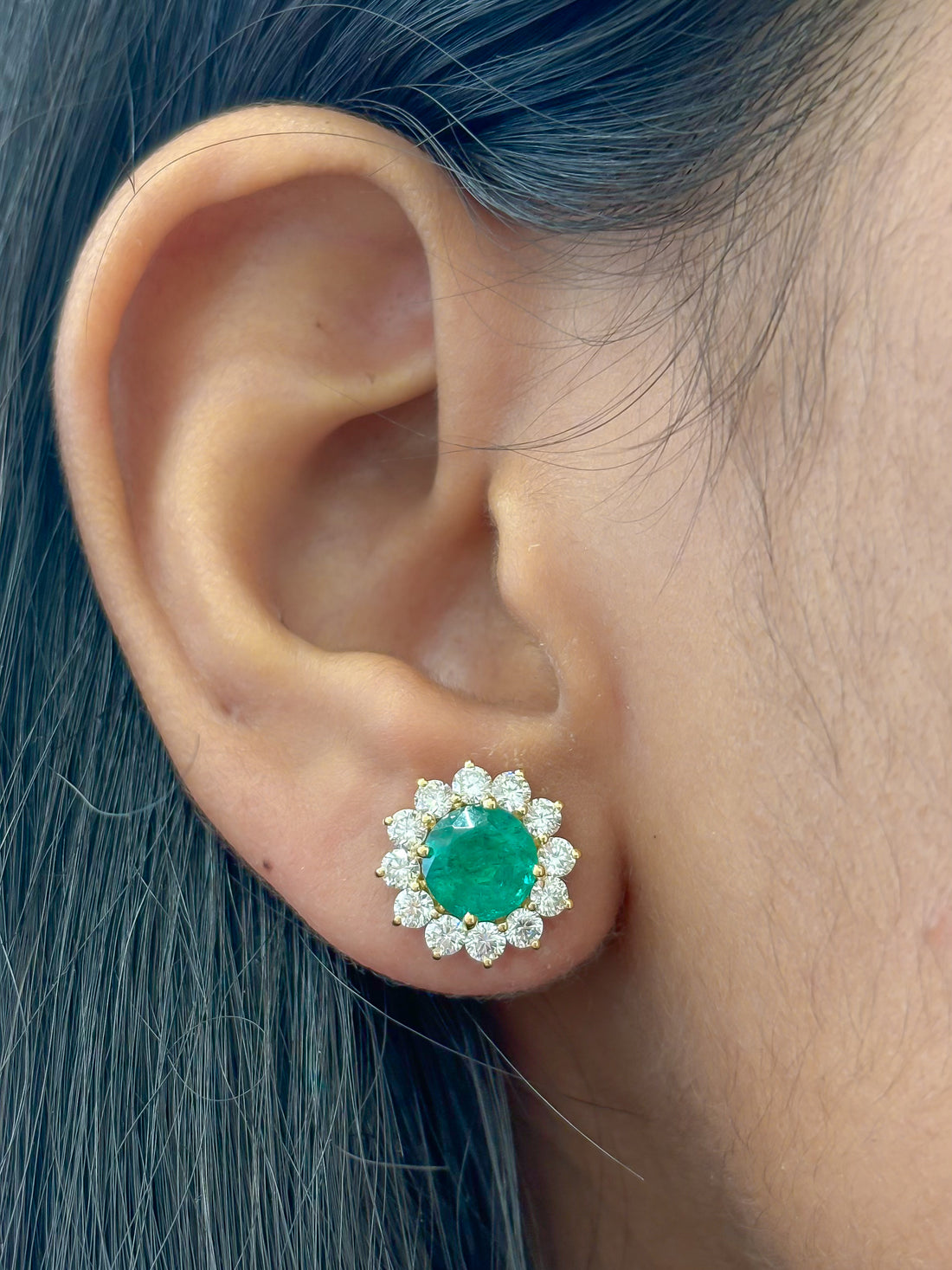 JPERG-4058/11133 Emerald Diamond Earring | 18K
