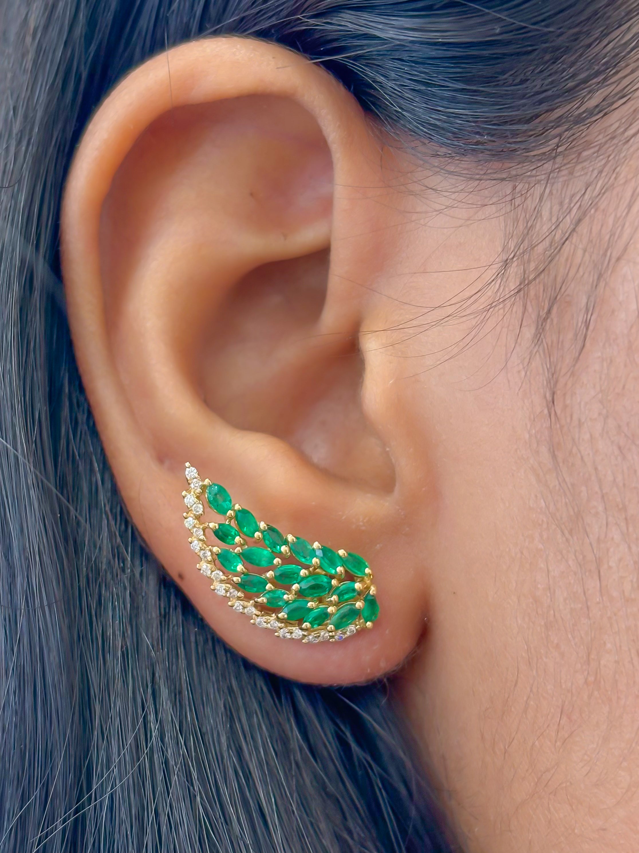 JPERG-4064/11139 Emerald Diamond Earring | 18K