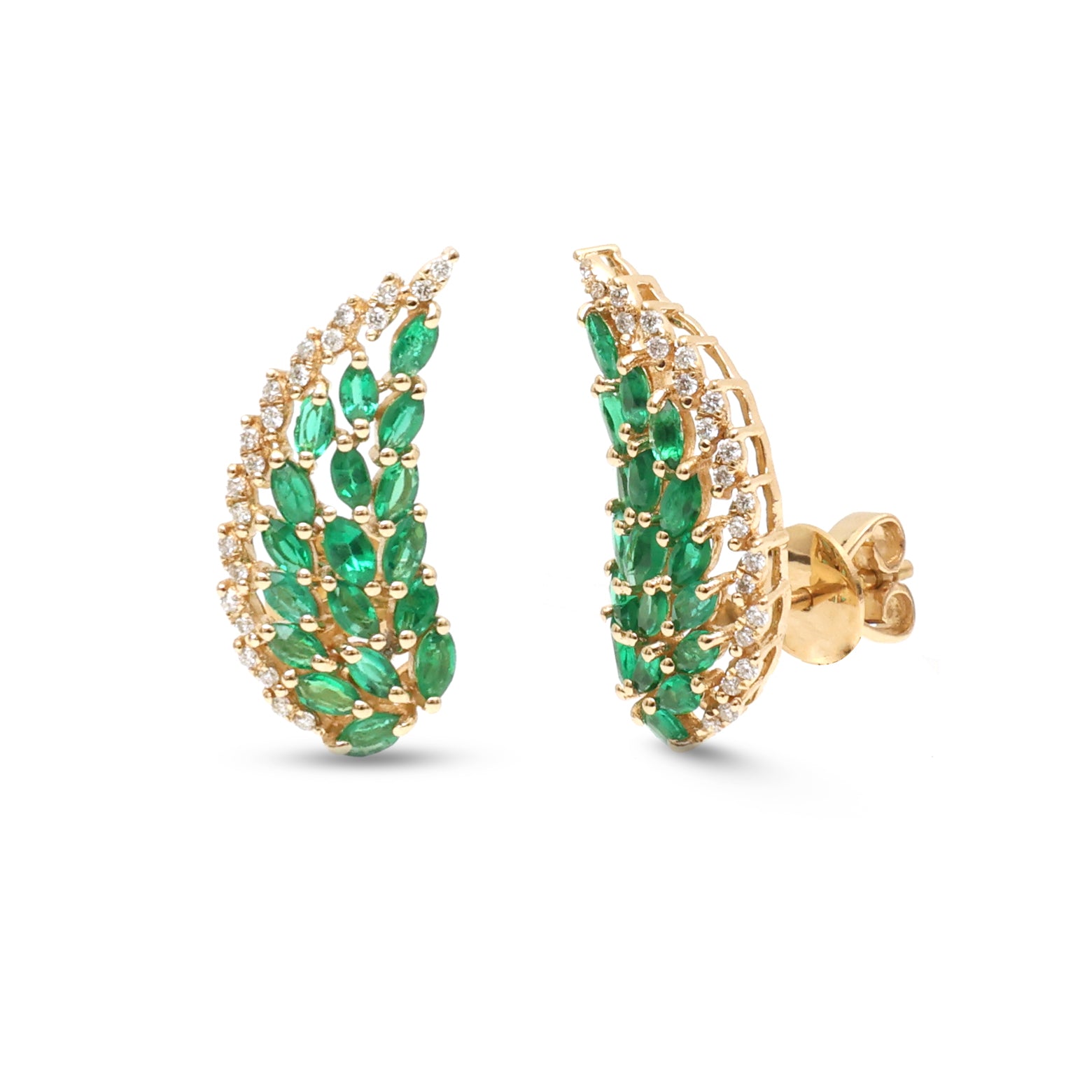 JPERG-4064/11139 Emerald Diamond Earring | 18K