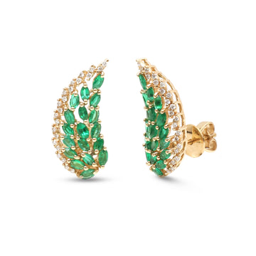 JPERG-4064/11139 Emerald Diamond Earring | 18K