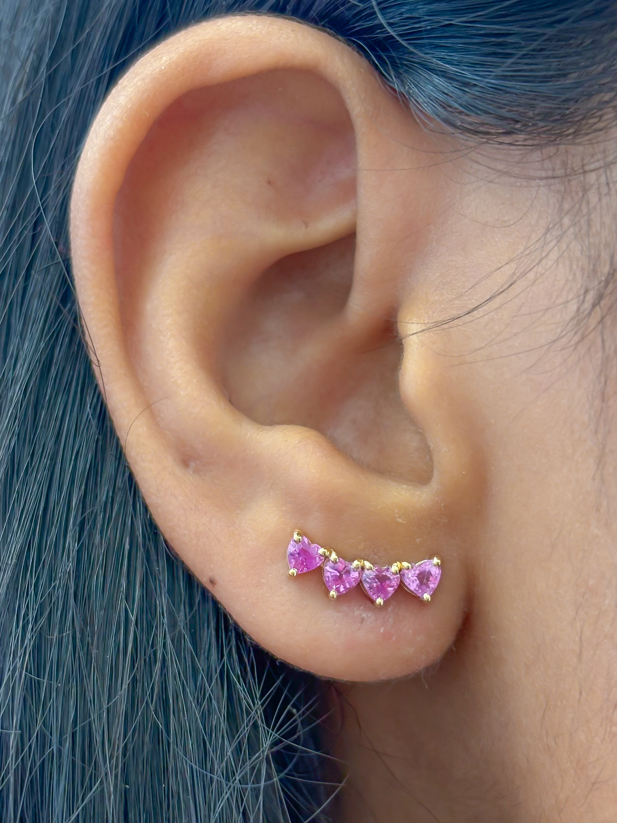 JPERG-4065/11140 Pink Sapphire Earring | 14K