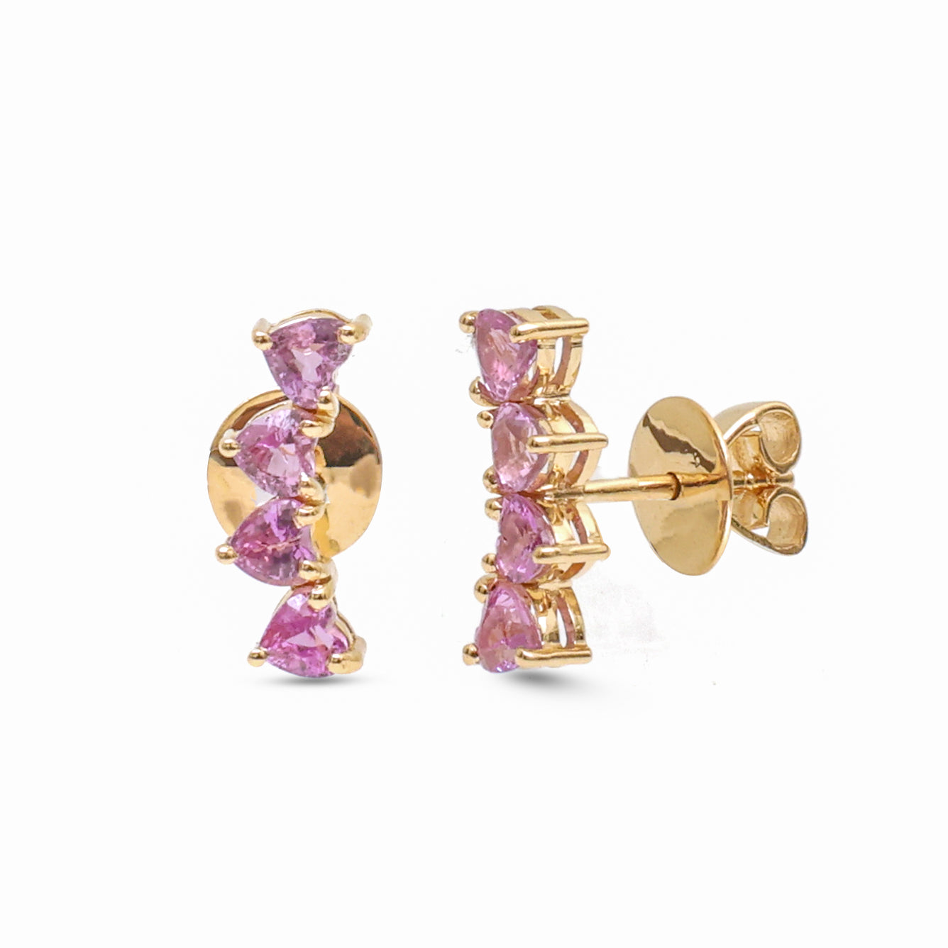 JPERG-4065/11140 Pink Sapphire Earring | 14K
