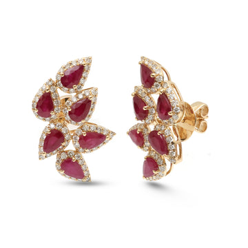 JPERG-4072/11159 Ruby Diamond Earring | 18K
