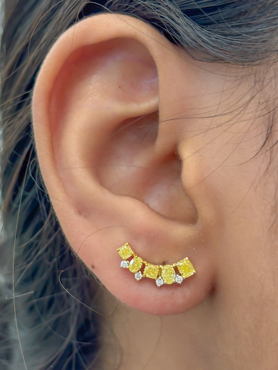 JPERG-4078/11227 Yellow Diamond Diamond Earring | 18K