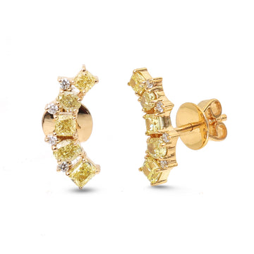 JPERG-4078/11227 Yellow Diamond Diamond Earring | 18K