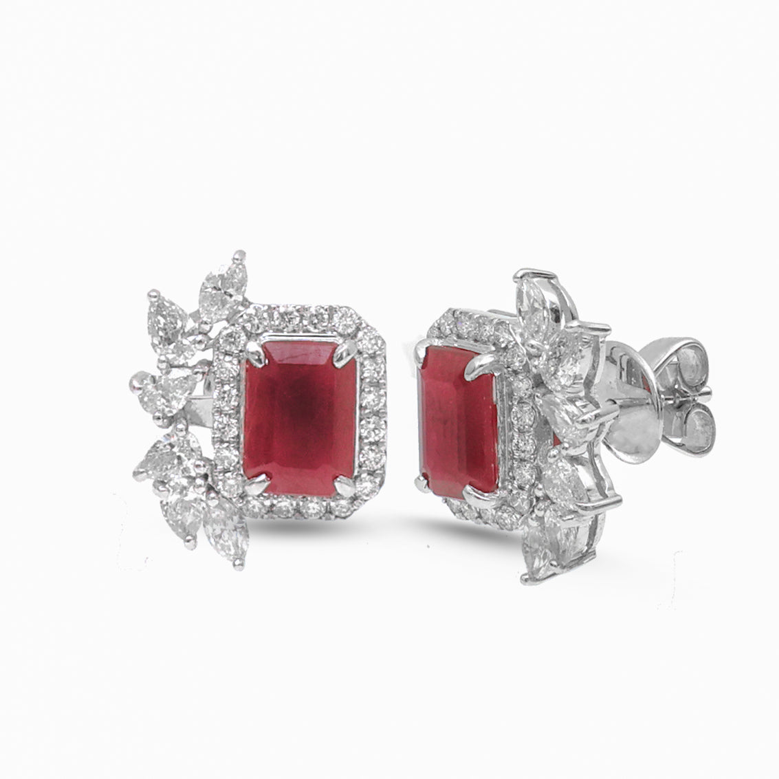 JPERG-4080/11241 Diamond Ruby Earring | 18K