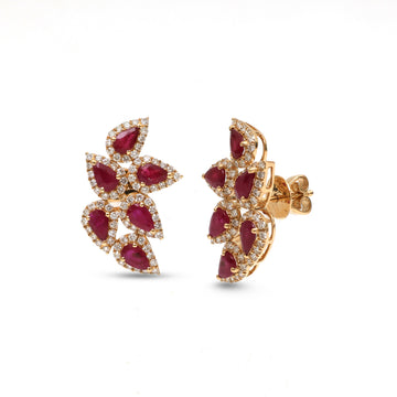 JPERG-4081/11242 Ruby Diamond Earring | 18K