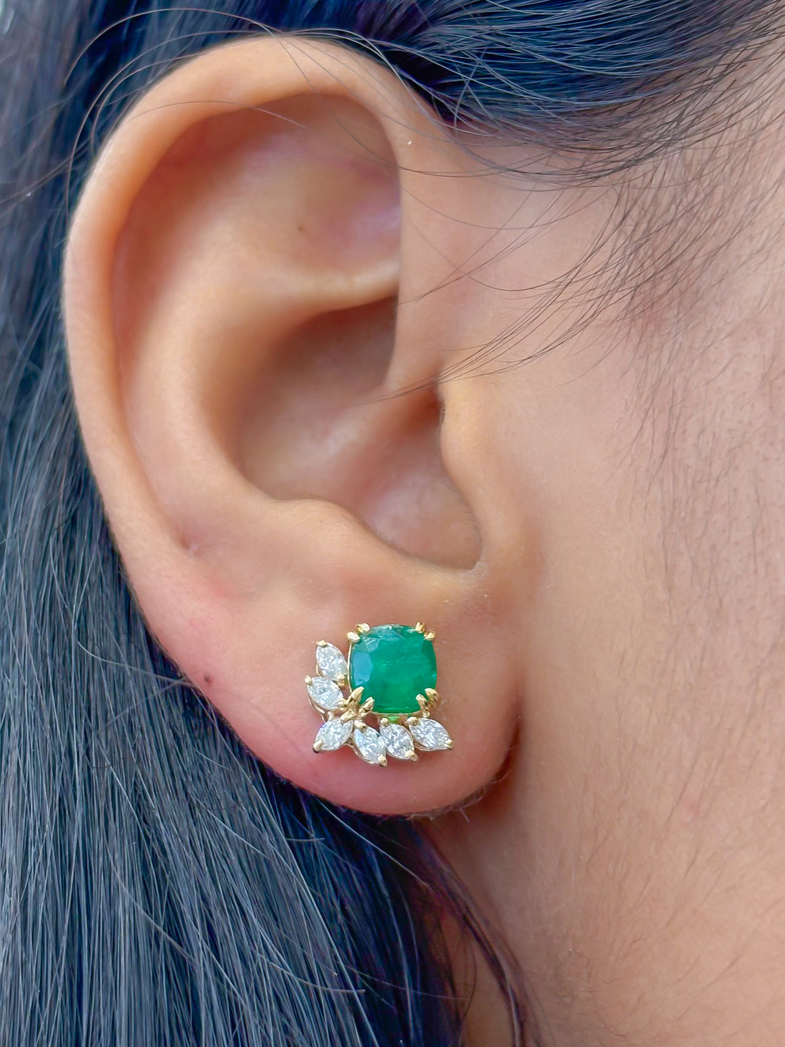 JPERG-4082/11243 Diamond Emerald Earring | 14K