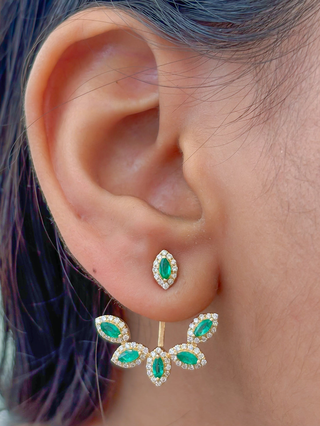 JPERG-4083/11244 Emerald Diamond Earring | 18K