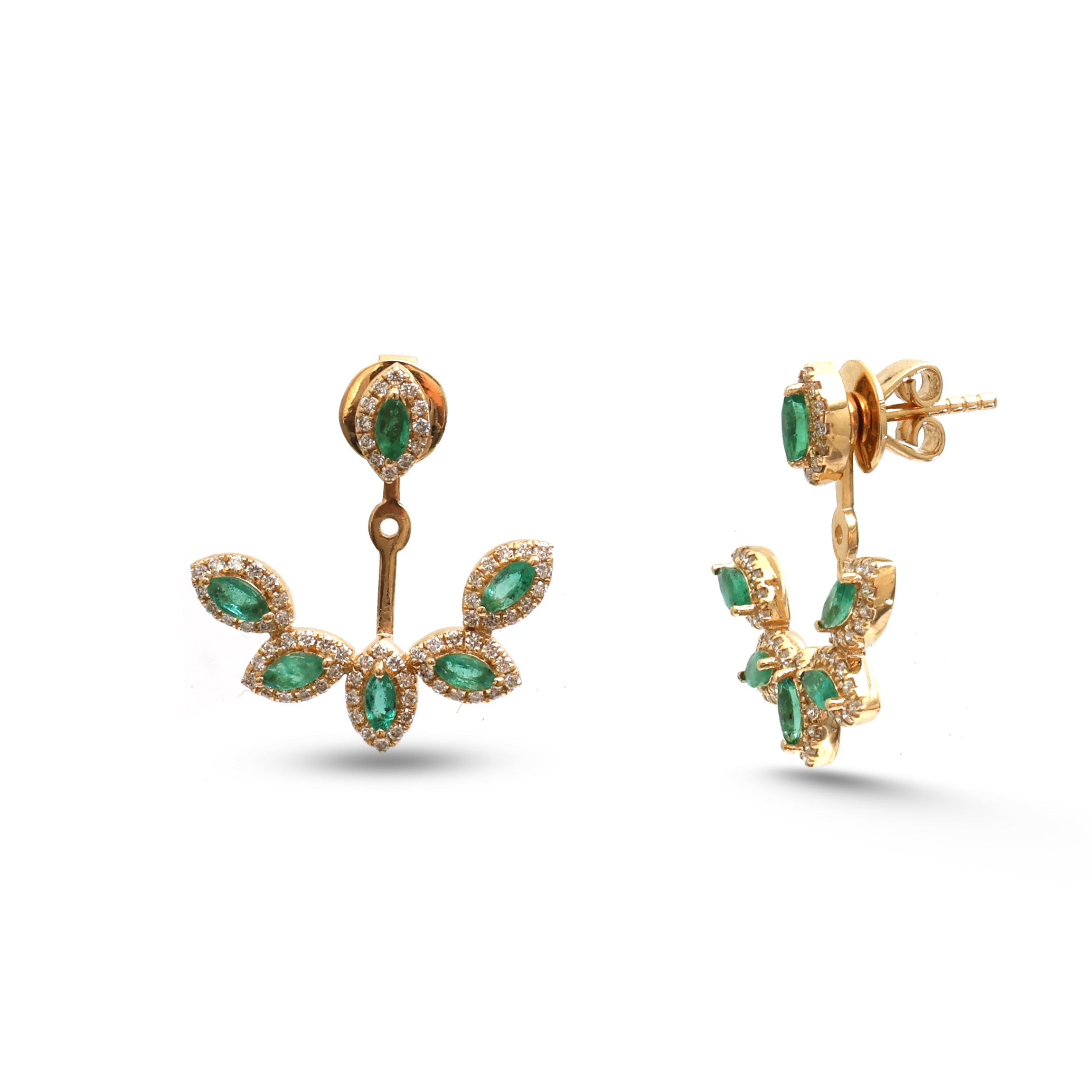 JPERG-4083/11244 Emerald Diamond Earring | 18K