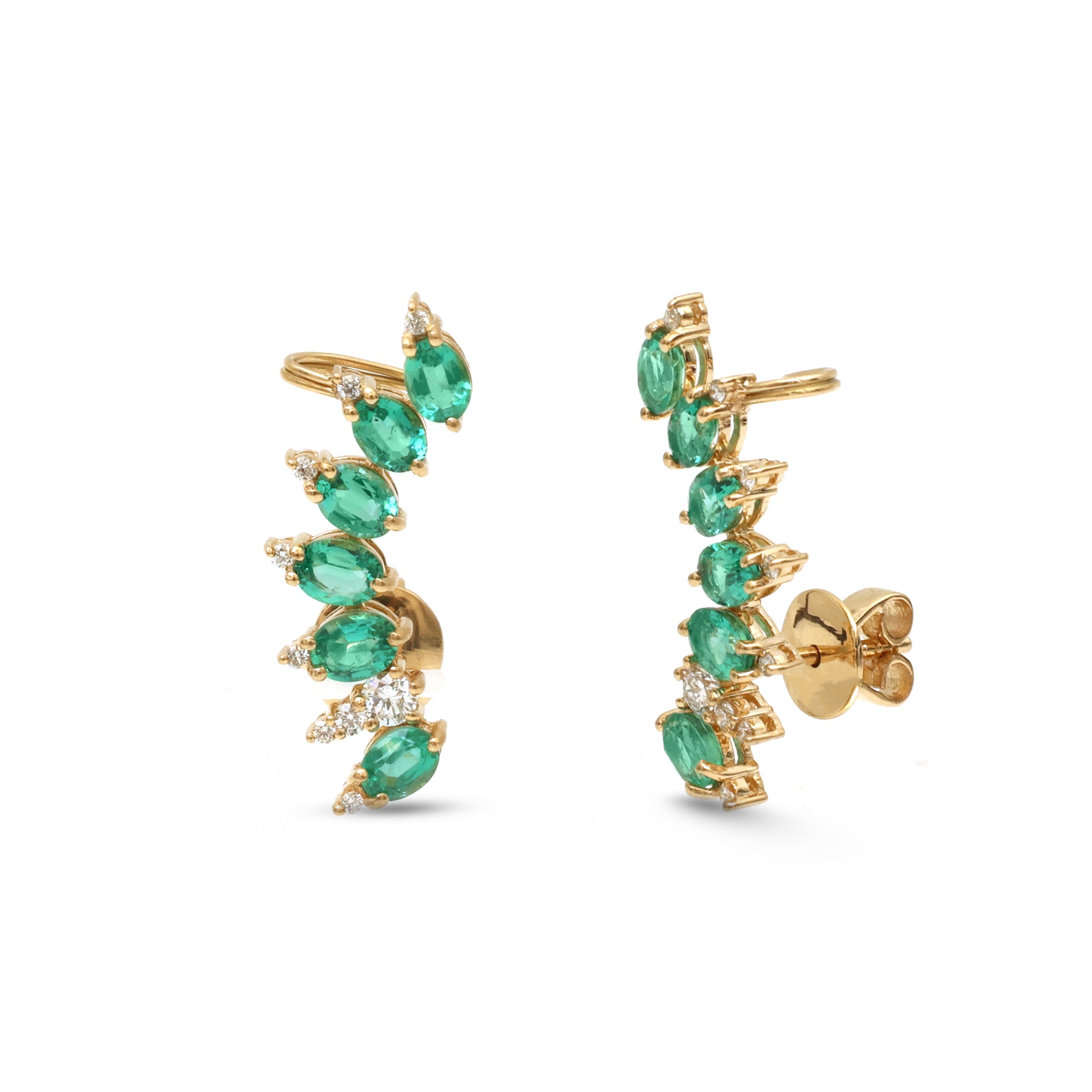 JPERG-4085/11266 Emerald Diamond Earring | 18K