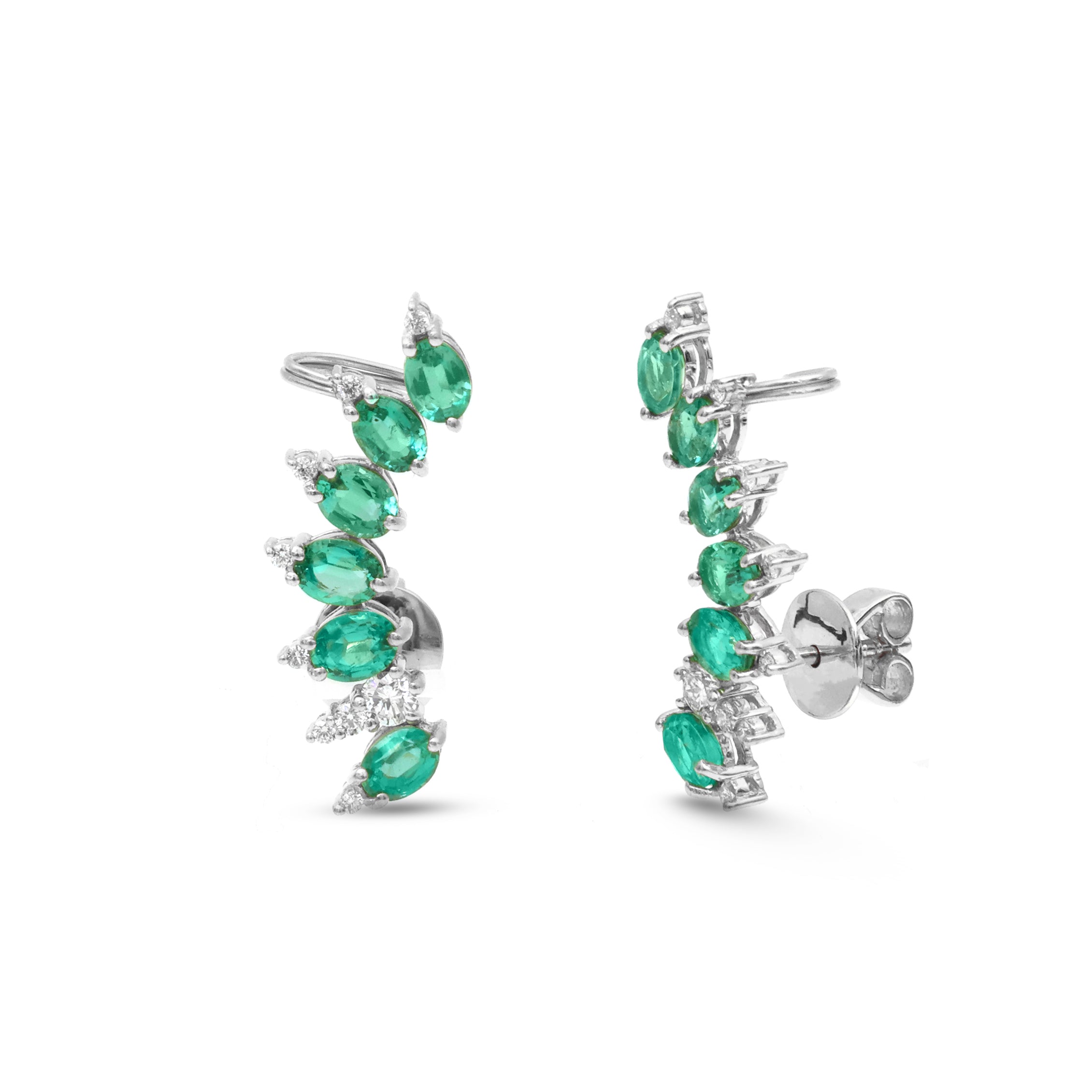 JPERG-4089/11270 Emerald Diamond Earring | 18K