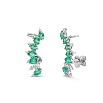JPERG-4089/11270 Emerald Diamond Earring | 18K