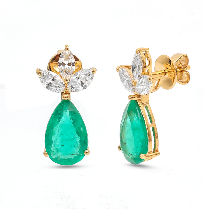 JPERG-4090/11271 Emerald Diamond Earring | 18K
