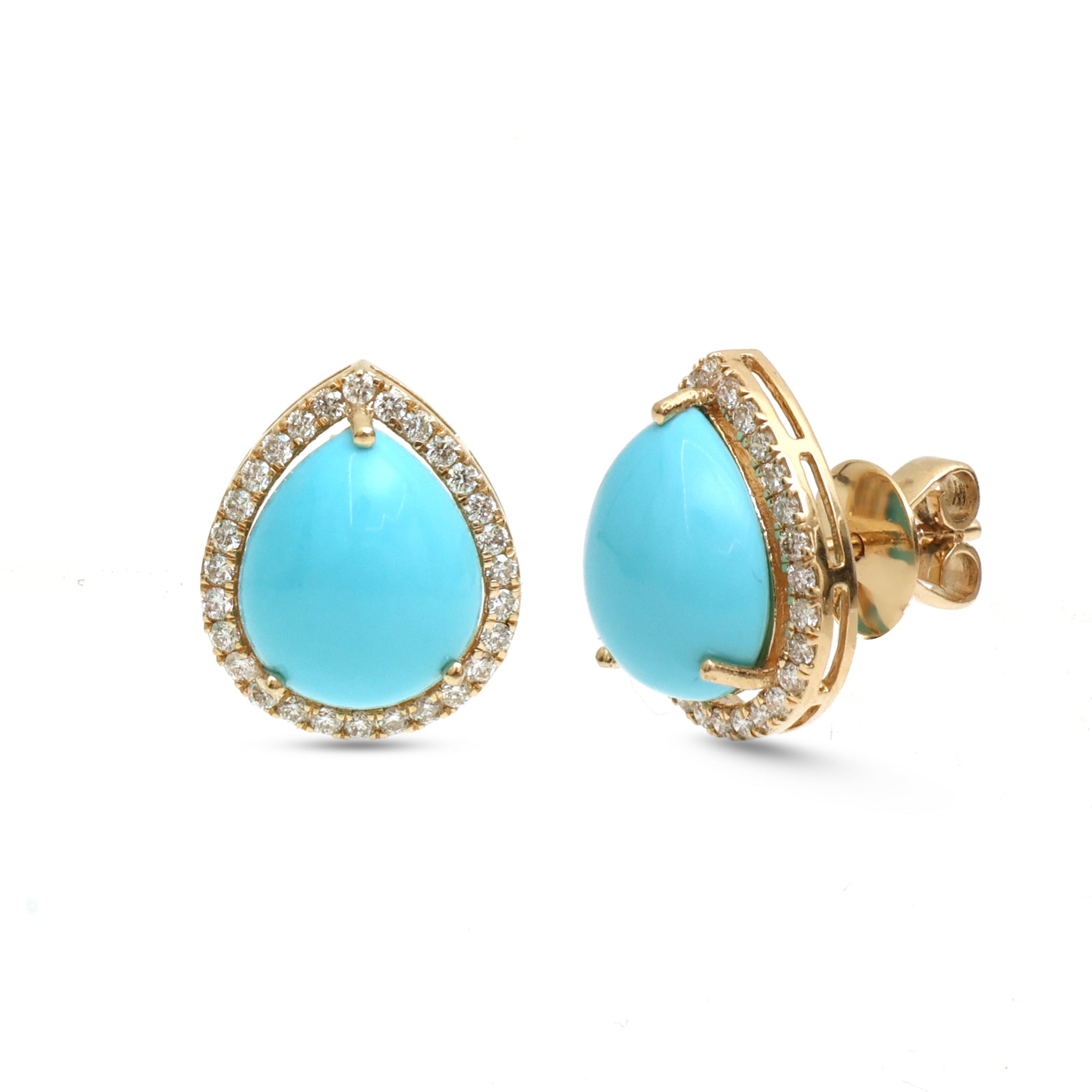 JPERG-4091/11272 Turquoise Diamond Earring | 14K