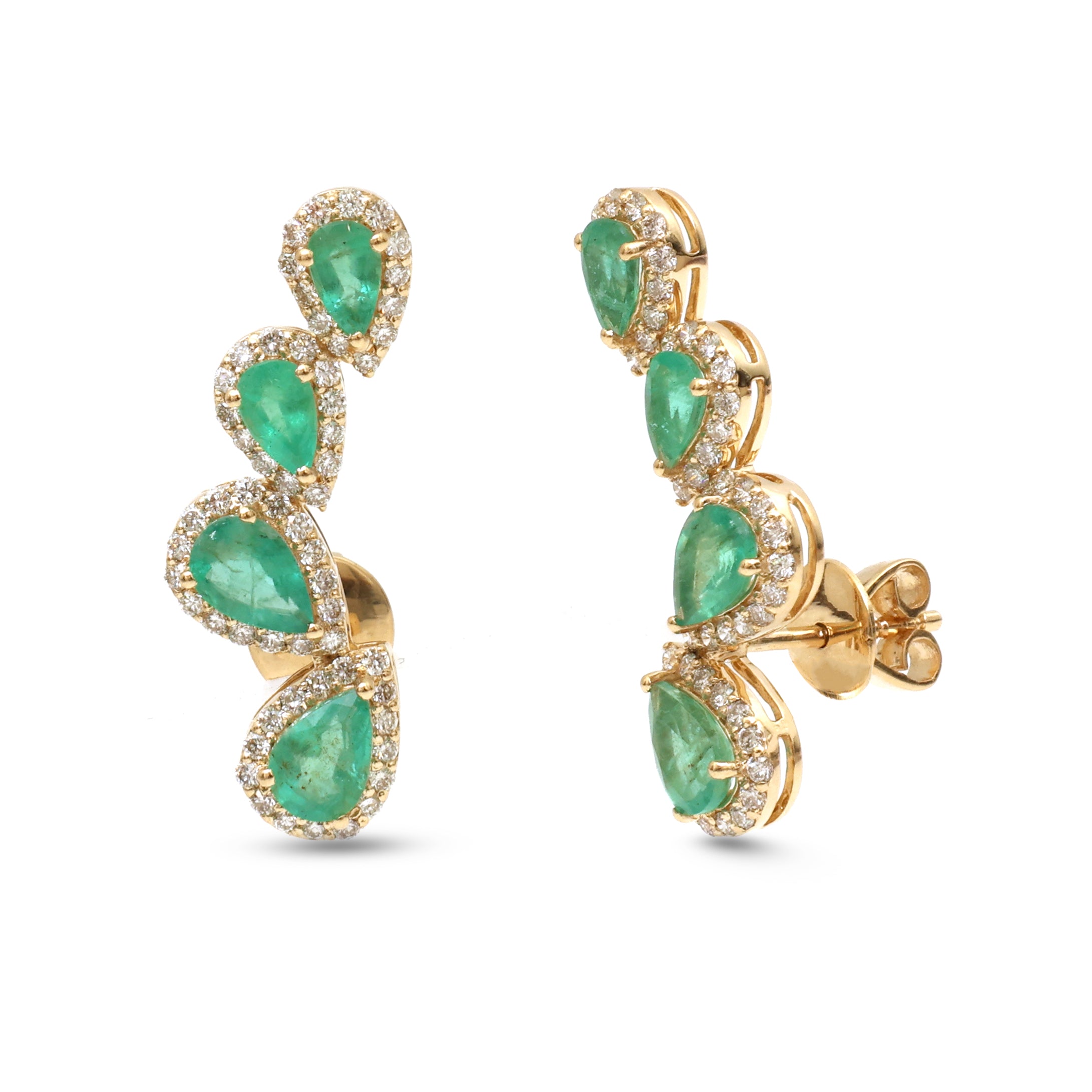 JPERG-4098/11279 Emerald Diamond Earring | 18K