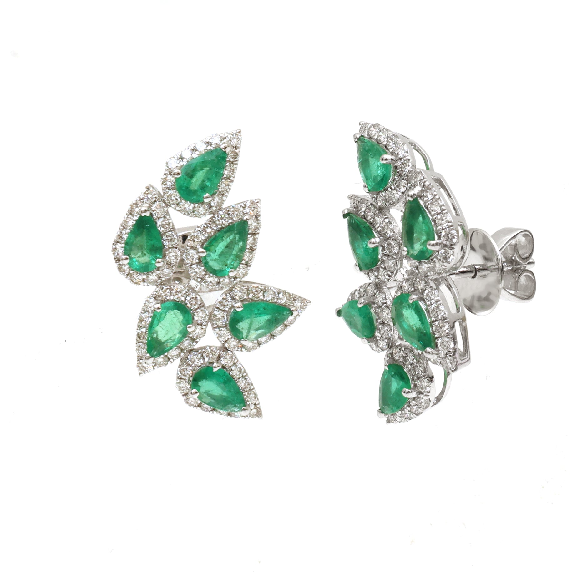 JPERG-4099/11280 Emerald Diamond Earring | 18K