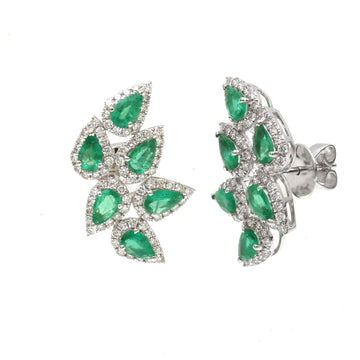 JPERG-4099/11280 Emerald Diamond Earring | 18K